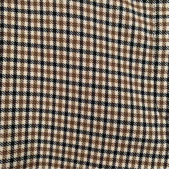 Straight Leg Ankle Dress Pants Brown Gingham Sz 16 - Picture 7 of 12